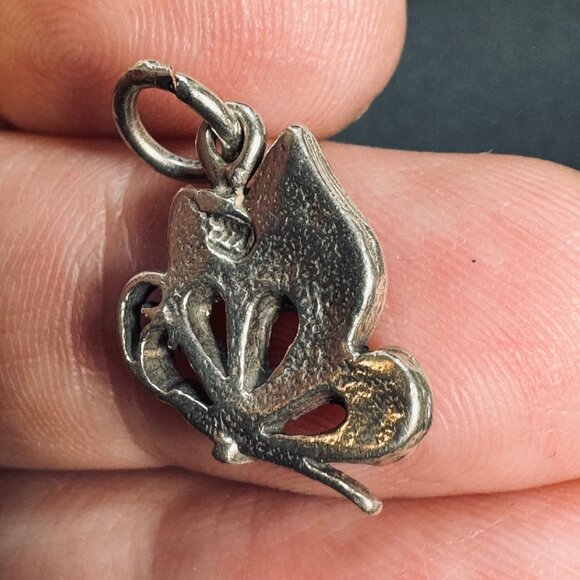 VTG Sterling Silver 925 Profile Butterfly Traditional Charm Size 0.75'' Length - Picture 3 of 6
